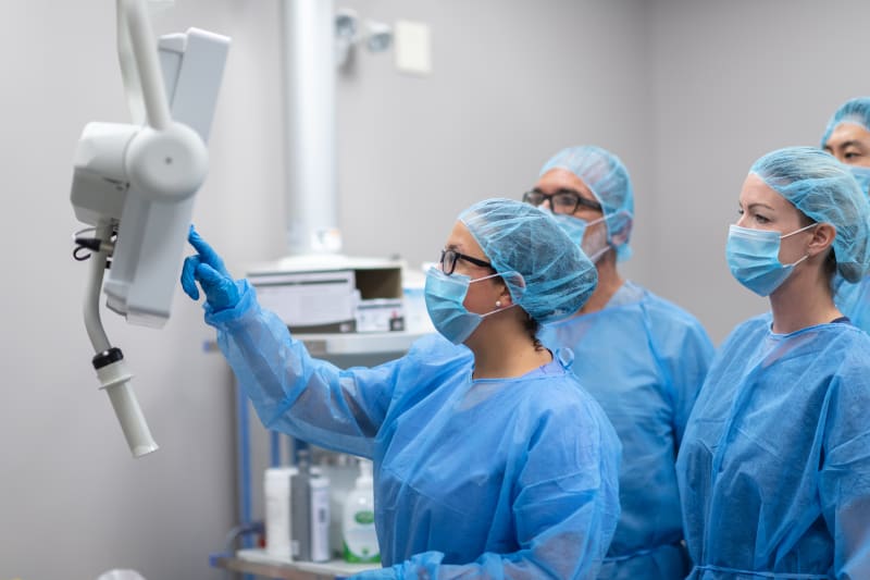 A surgery team in operating room.