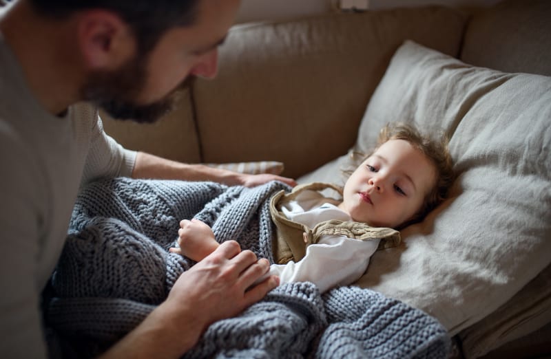 Parent with sick child at home.
